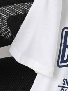 Tween Boys' Letter & Basketball Print Short Sleeve T-Shirt - White - View 4