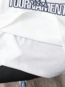 Tween Boys' Letter & Basketball Print Short Sleeve T-Shirt - White - View 6