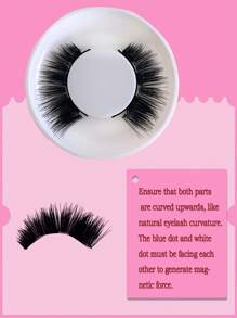 一对 C 卷磁性假睫毛套装，带专业涂抹镊子，可重复使用，无胶假睫毛，漫画睫毛，自然长蓬松仿貂毛柔软毛，轻盈眼妆工具，适合美容旅行派对