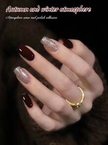 1 件 12ml 勃艮第猫眼指甲油凝胶，LED/UV，适合家庭和沙龙美甲、DIY、日常使用、秋冬季、圣诞节 - 紅色 - 查看 7