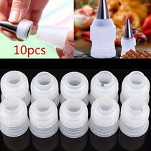 10pcs Plastic Cake Decorating Connectors, Pastry Bag Couplers For Baking And Decorating Kitchen Tools - White - View 1