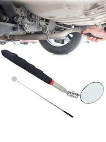 1 Pc Inspection Mirror Car Telescopic Detection Lens Inspection Round Mirror Reflector Mirror 360 Repair Tool, Undercar Inspection Universal Telescopic Folding Visitation Mirror, Universal Telescopic Folding Sight Glass For Vehicle Bottom Inspection, Adjustable Rod And 360 Degree Rotating Inspection Mirror, Telescopic Telescopic Detection Mirror, Automotive Telescopic Detection Tool Equipment, Auto Repair Tool, Car Diagnostic Tool