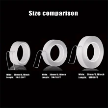 1 件纳米双面胶带，高粘性，透明，无残留，适用于塑料、木材、玻璃、金属，可重复使用，适合家庭和办公室使用 - 白色 - 查看 2