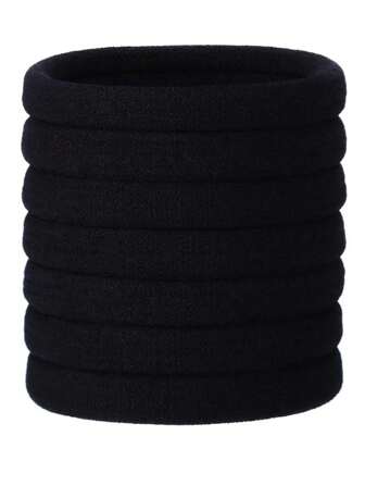 20个大号弹力发圈，适用于浓密、厚重、卷曲的头发，黑色，直径4.5厘米，宽度1厘米，发圈，头饰发饰