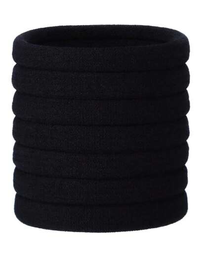 20 bucăți de legături de păr elastice mari, legături de păr, suporturi pentru coadă de cal, pentru păr gros, greu și creț (negru, 4,5 cm în diametru, 1 cm în lățime), bobbles de păr, piesă pentru cap