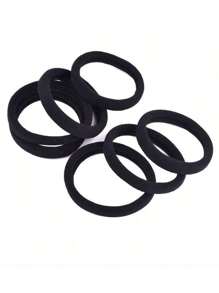 20个大号弹力发圈，适用于浓密、厚重、卷曲的头发，黑色，直径4.5厘米，宽度1厘米，发圈，头饰，运动健身跑步装备橡皮筋 - 黑色 - 查看 8