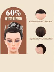 Đầu ma-nơ-canh tóc dài 26''-28'' với tóc thật 60% Đầu tập làm tóc Thực hành tạo kiểu Đầu ma-nơ-canh Đầu búp bê thẩm mỹ Tóc thẳng - màu đen - Xem 10