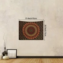1pc Peacock Mandala Flower Pattern Tapestry, Boho Room Living Room Wall Decor Backdrop Wall Hanging, Hippie Vintage Decor Gifts Birthday Graduation - Multicolor - View 8