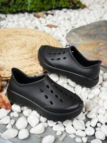 New Autumn And Winter Women's Fashionable Hollow Clogs Shoes, Comfortable Non-Slip Work Shoes, Breathable Casual EVA Slippers Suitable For Outdoor Activities
