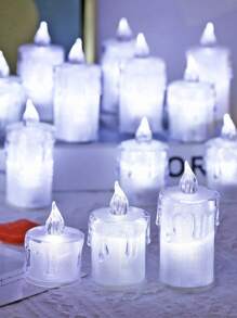 1/3/12/24 piezas Luces de vela electrónica blanca LED, luces de vela sin llama a pilas, velas decorativas adecuadas para boda, mesa de comedor, vacaciones, Navidad, fiesta de cumpleaños, Día de San Valentín - luz blanca - Ver 8