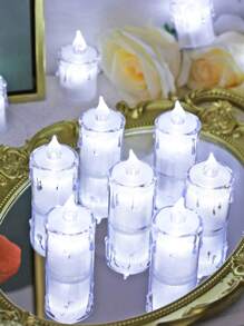 1/3/12/24 piezas Luces de vela electrónica blanca LED, luces de vela sin llama a pilas, velas decorativas adecuadas para boda, mesa de comedor, vacaciones, Navidad, fiesta de cumpleaños, Día de San Valentín - luz blanca - Ver 2