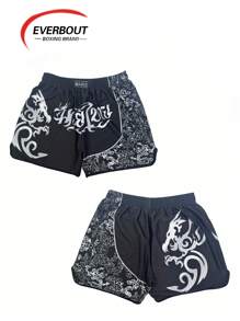 MXUK MMA Colorblock Holiday Martial Arts Boxing Muay Thai Graphic Fitness Sports Casual Men's Low Waist Pants