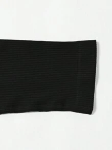 Women's Athletic Solid Color Seamless Long Sleeve Shaping Yoga Jumpsuit, Plain Slim-Fitting Thumb Holes U Neck Butt-Lifting Shapewear, Basic Sportswear - màu đen - Xem 4