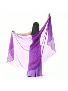 涤纶肚皮舞披肩、肚皮舞围巾、舞蹈表演配饰、女士肚皮舞雪纺围巾 - 彩色 - 查看 16