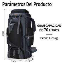 70L Hiking Backpack Camping Backpack Large Capacity Lightweight Travel Backpacks For Men - Black - View 2