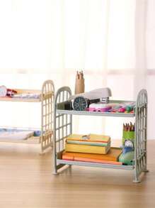 1pc Removable Dual Layer Wall Mounted Storage Organizer Rack, Suitable For Cosmetics, Kitchen Essentials And Stationery - Ideal For Home And Dorm, Practical Storage Shelf - Multicolor - View 9