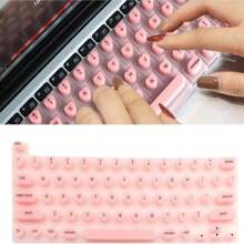 硅胶键盘盖适合长指甲，柔软的美甲键盘膜，全尺寸凸起键帽，美甲打字贴纸。长指甲打字方便耐用的硅胶键盘膜。 - 彩色 - 查看 2