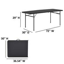 Mainstays 6 Foot Bi-Fold Plastic Folding Table, B.Lack - màu đen - Xem 3