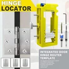 Door Hinge Jig, Hinge Mortise Template, Hinge Installation Kit, Hinge Router Template For 3 Inch To 5 Inch Door Hinges And Square, 1/4 Inch Radius Or 5/8 Inch Radius Hinge Types - Yellow - View 2