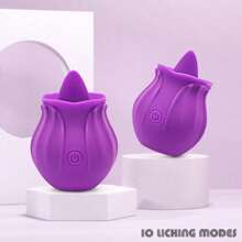 Rose Licking Vibrator Tongue Vibrator Clit Nipple Stimulation Sex Toy, G-Spot Vibrator With 10 Vibrator Modes For Women Adult Sex Toys And Games For CouplesRechargeable Handheld Massager - Portable Vibration Relax Stick For Full Body Relaxation, Neck, Back, Legs & Waist