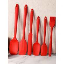 Set de 6 ustensile de bucătărie din silicon Nordic Color - Racletă mare/Racletă mică/Racletă mare/Racletă mică/Pulsă de ulei/Spatulă lungă - Instrumente de copt în culorile macaroanelor, Spatulă pentru cremă de tort - Articole de bucătărie - Pentru pasionații de copt și bucătari amatori - Multicolor - Vizualizare 17