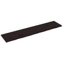 Dark Brown Solid Oak Wall Shelf 220cm Adjustable Depth Contemporary Design - Brown - View 2