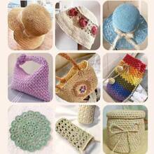 1 Rollo / 300m / 145g / 3mm de Ancho Hilo de papel de rafia para manualidades hechas a mano como sombreros, bolsos, pantallas de lámpara (Nota: Los productos hechos de papel de rafia son artesanías. No se pueden lavar.)