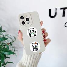 500 张卡通熊猫贴纸卷，可爱卡通美学涂鸦，有 10 种图案，适用于水瓶、笔记本电脑、手机、滑板、吉他、手提箱、剪贴簿、安全帽、青少年剪贴簿礼物和派对装饰 - 彩色 - 查看 6