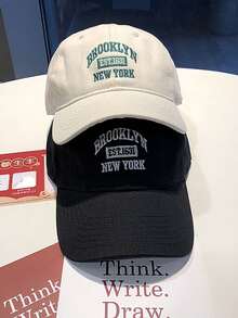 1 件女士时尚休闲字母刺绣棒球帽，情侣/学生百搭防晒帽，适合户外、街头服饰 - 彩色 - 查看 7