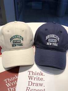 1 件女士时尚休闲字母刺绣棒球帽，情侣/学生百搭防晒帽，适合户外、街头服饰 - 彩色 - 查看 8