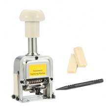 OUR ADVENTURE BOOK A 7-Digit Automatic Numbering Machine, Manual Single-Line Coder, Financial Sealing Machine, Bank Numbering Machine - Silver - View 6