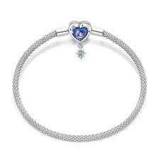 Pulsera de plata de ley 925 con diseño de cielo estrellado y patrón de hueso de serpiente, adecuada para hacer manualidades, regalo de joyería elegante para mujeres en fiestas de cumpleaños