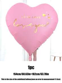 1pc/2pcs 63 Inch Giant Heart Shape Foil Balloon With Gold Foil "I LOVE YOU" Print, Suitable For Wedding, Engagement, Anniversary, Valentine's Day Party Decoration Back To School Valentine's Day - Multicolor - View 13