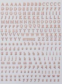 1/7 张 3D 字母指甲贴纸 7 种混合颜色字母指甲贴纸全息小字母指甲贴纸，1 件/7 件 3D 彩色字母自粘指甲贴花适用于女士女孩指甲 - 彩色 - 查看 17