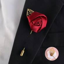 金属叶多色胸针，适合新郎、伴郎 - 海军蓝色翻领花，适合新娘、伴娘、毕业典礼、婚礼派对、舞会 - 長8.5厘米*寬4厘米 - 查看 15