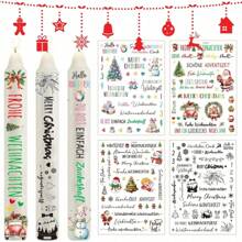 1pc Christmas Theme Candle Sticker, DIY Festive & Romantic Candle Decor Sticker,Christmas
