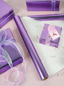 1 Rollo de papel de regalo con textura metálica mate, papel de regalo de boda morado, papel de regalo de unicolor para Halloween, papel de regalo adecuado para bodas, San Valentín, cumpleaños, Navidad, ramos DIY, papel de regalo metálico de Navidad, decoraciones navideñas DIY (para accesorios), patrones de unicolor, papel de regalo mate, Halloween, decoración de Acción de Gracias, otoño, invierno - Morado - Ver 4