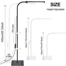 1 Pcs LED Floor Lamp Color Temperature Adjustable 10 Levels Dimmable Floor Standing Light Adjustable Gooseneck LED Lamp For Home Room Reading Eyelash Facial Spa Salon Makeup Living Desk Lamp Modern - 3 Màu Sáng - Xem 3
