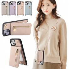 Planner-Style Shoulder Strap Crossbody Phone Case With Ring Compatible With Iphone, Women Elegant Water-Resistant Anti-Drop Adjustable Shoulder Strap Phone Wallet With Card Slots And Zipper Pouch, Gift