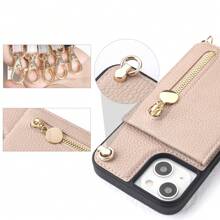 Planner-Style Shoulder Strap Crossbody Phone Case With Ring Compatible With Iphone, Women Elegant Water-Resistant Anti-Drop Adjustable Shoulder Strap Phone Wallet With Card Slots And Zipper Pouch, Gift