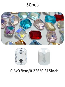 50 viên đá K9 hình bát giác dài nhiều màu, đá nhọn, 6*8mm, pha lê góc phải siêu sáng, dùng để làm móng tay tự làm, làm đồ trang sức, phụ kiện thời trang, đồ dùng làm móng, phụ kiện làm móng, phụ kiện làm móng, móng nghệ thuật, mặt dây chuyền làm móng, đá quý làm móng - Nhiều màu - Xem 3