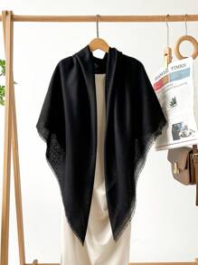 1 件优质春季新款亚麻 130 厘米方形披肩，纯色真丝围巾/披肩，适合女士 - 多色 - 查看 33