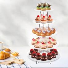 5 Tier Clear Cupcake Stand Acrylic Display For Wedding Birthday Party (Round) - Clear - View 2