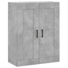 Stylish Concrete Grey Engineered Wood Wall Mounted Storage Cabinets Set Of 2 - Grey - View 4