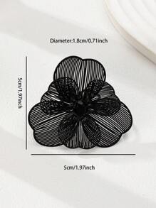 1 szt. Romantyczny, kolorowy pierścionek w kształcie kwiatu, prezent dla kobiet na Walentynki - Czarne - Zobacz 3