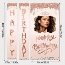 1 Set Customized Birthday Photo Banner Kit, Personalized Photo Banner, Birthday Party Decoration, Party Supplies, Indoor/Outdoor Signage - Multicolor - View 8