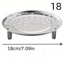 Vaporera universal de acero inoxidable con patas desmontables, accesorio de olla y sartén para cocinar al vapor, rejilla de vapor multifuncional para Instant Pot, rejilla de enfriamiento redonda resistente a la abrasión y rayones, rejilla de vapor para utensilios de cocina gruesos y herramienta para hervir mariscos - Plateado - Ver 2