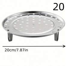 Vaporera universal de acero inoxidable con patas desmontables, accesorio de olla y sartén para cocinar al vapor, rejilla de vapor multifuncional para Instant Pot, rejilla de enfriamiento redonda resistente a la abrasión y rayones, rejilla de vapor para utensilios de cocina gruesos y herramienta para hervir mariscos - Plateado - Ver 3
