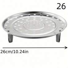 Vaporera universal de acero inoxidable con patas desmontables, accesorio de olla y sartén para cocinar al vapor, rejilla de vapor multifuncional para Instant Pot, rejilla de enfriamiento redonda resistente a la abrasión y rayones, rejilla de vapor para utensilios de cocina gruesos y herramienta para hervir mariscos - Plateado - Ver 7