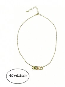 1pc French Retro Elegant Handmade Enamel Color Circle Pendant Necklace (2 Styles Random Delivery)